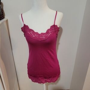 White House Blsck Market Pink Lace Cami Top Romantic Flirty | Small